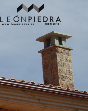 Chimenea tejado piedra