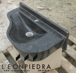 Lavabo piedra pulida negra